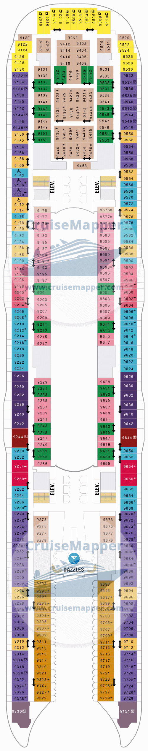 Схема палубы 9 Allure of the Seas