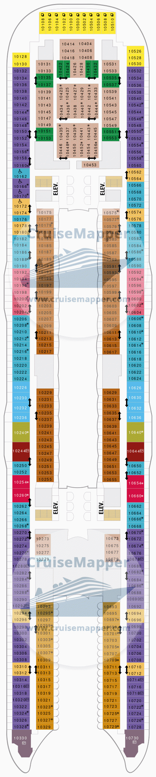 Схема палубы 10 Allure of the Seas