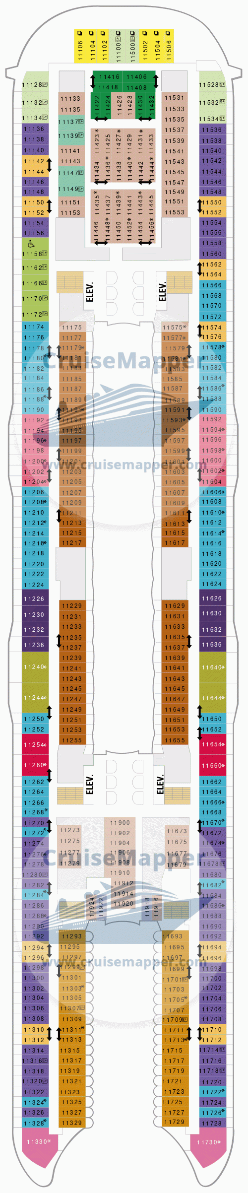 Схема палубы 11 Allure of the Seas