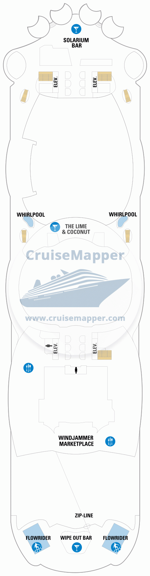 Схема палубы 16 Allure of the Seas