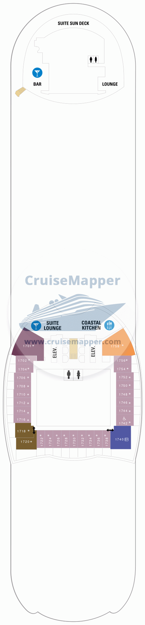 Схема палубы 17 Allure of the Seas